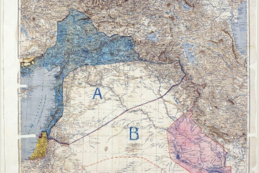 Map of the Sykes-Picot Agreement.