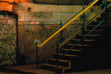 A New York City subway station in 1980s.