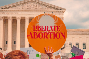 Pro-choice rally outside the Supreme Court.