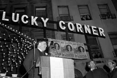 Fiorello La Guardia speaking in 1933 in East Harlem.