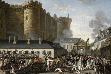 Revolutionaries storming the Bastille.