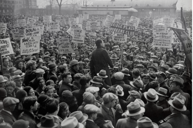 Large crowd gathering for Communist rally in New York City