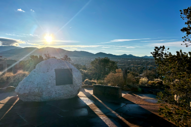 A historical marker in a national park.