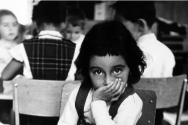 1995 photo titled "School Dinner," taken by John Chillingworth.