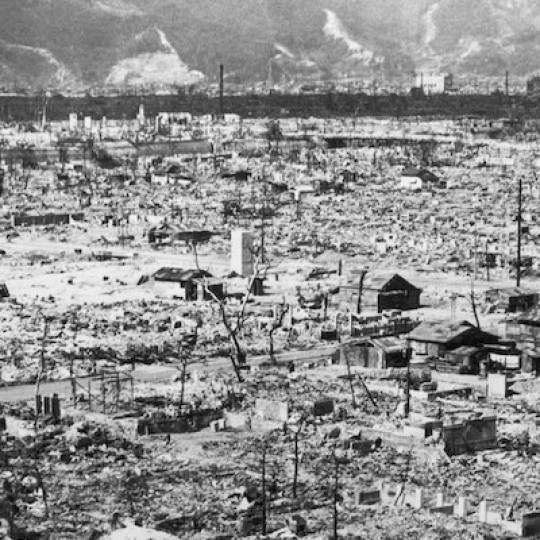 Aftermath of the atomic bomb in Hiroshima.