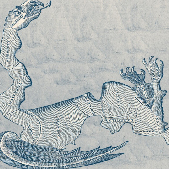 Political cartoon depicting a gerrymandered district in 1812 Massachusetts as a monster.