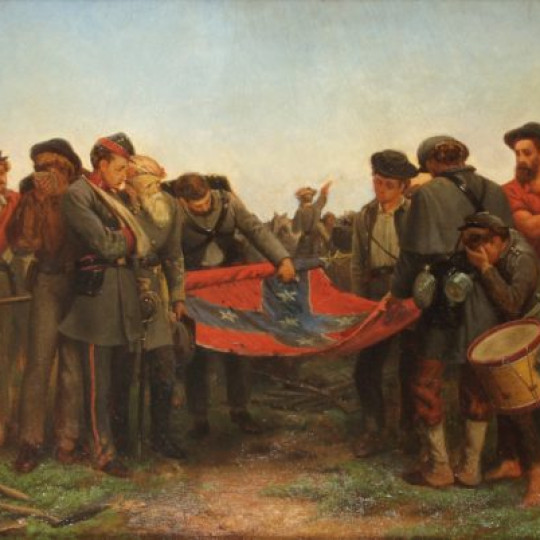 “Furling the Flag” by Richard Norris Brooke (1872)