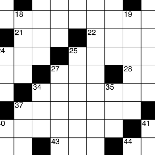 A blank crossword puzzle