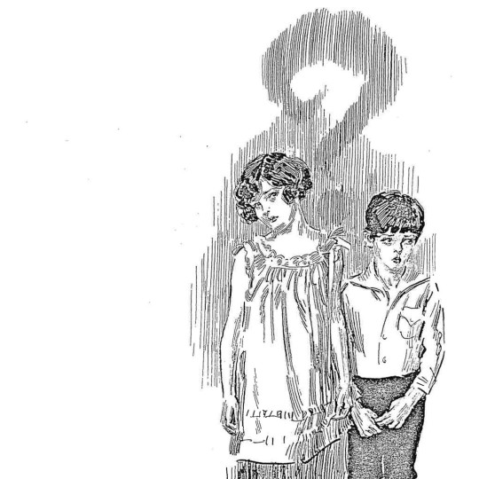Sullen boy and girl illustration from a 1926 Good Housekeeping article.