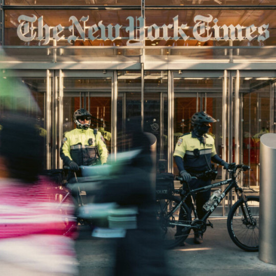 Police outside of the New York Times building.