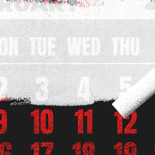 Paint roller white-washing a February calendar.