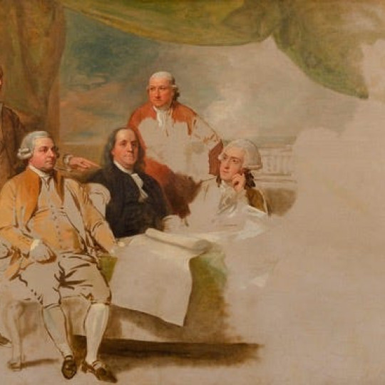 Unfinished painting of Founders.