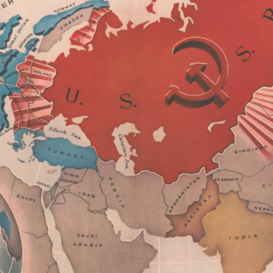 Map showing the Soviet Union and its sphere of influence.