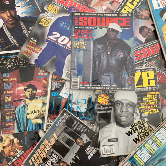 Collage of hip-hop magazine covers.