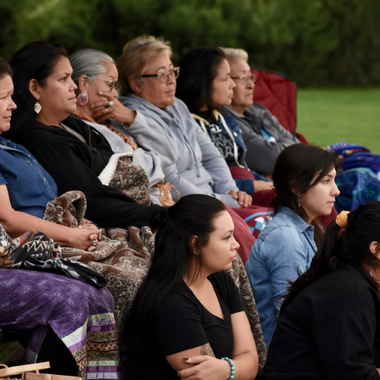 About ten women at a symposium with the intention to uplift the rematriation movement.