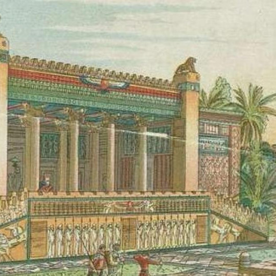 A painting of the city of Persepolis.