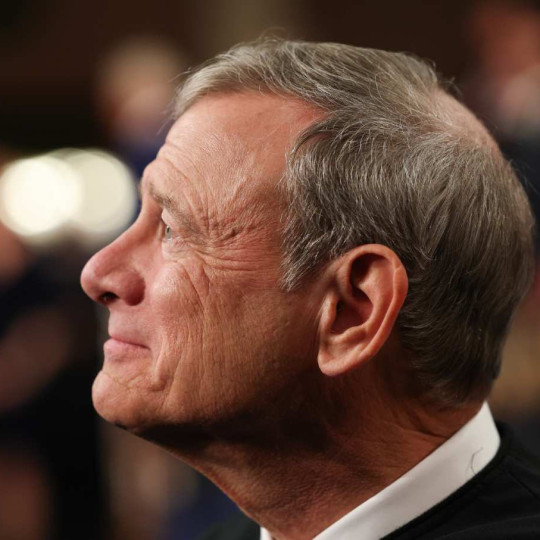 US Supreme Court Justice John Roberts at Donald Trump’s 2025 address to both chambers of Congress.(Win McNamee / Getty Images)