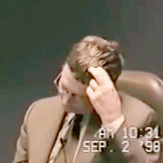 Bill Gates during a deposition by the DOJ, 1998.