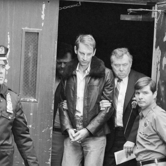 Bernhard Goetz leaving the New York City Police Department headquarters in 1985.
