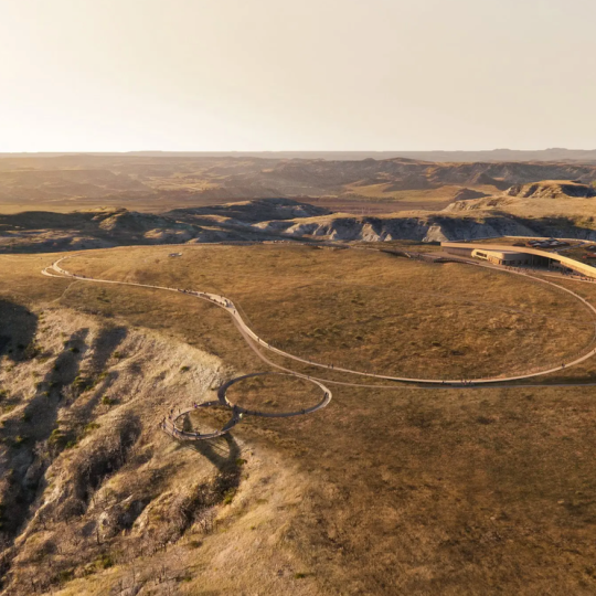 Overhead image taken of the Theodore Roosevelt Presidential Library.