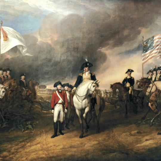 Painting of the surrender of Cornwallis.