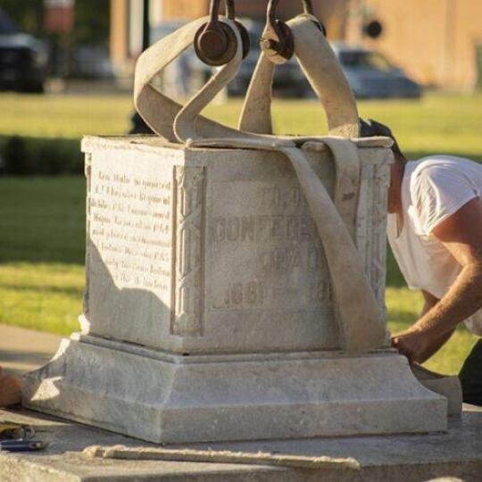 The removal of the Stand Watie monument.