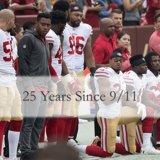 San Francisco 49ers National Anthem Kneeling, 15 October 2017.