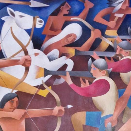 Mural depicting the Pueblo Revolt.