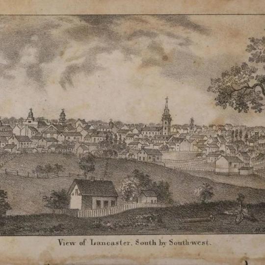 An illustration of Lancaster in the early 1800s.