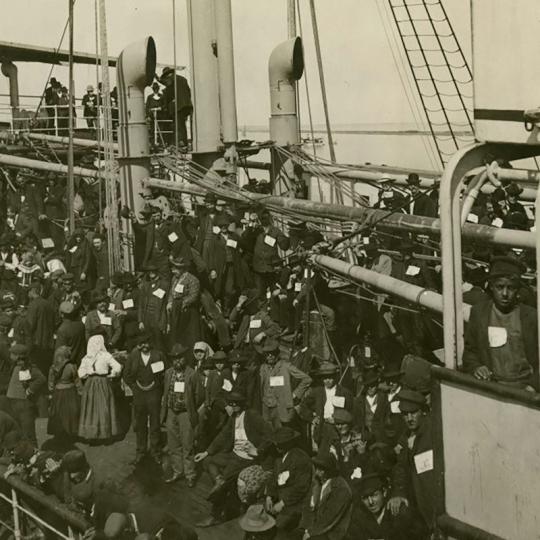 Photo of immigrants arriving at Galveston