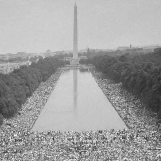 Crowd on the mall at the March on Washington, 1963