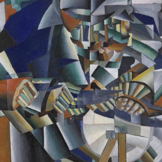 Detail from The Knife Grinder or Principle of Glittering, by Kazimir Malevich, 1912–1913