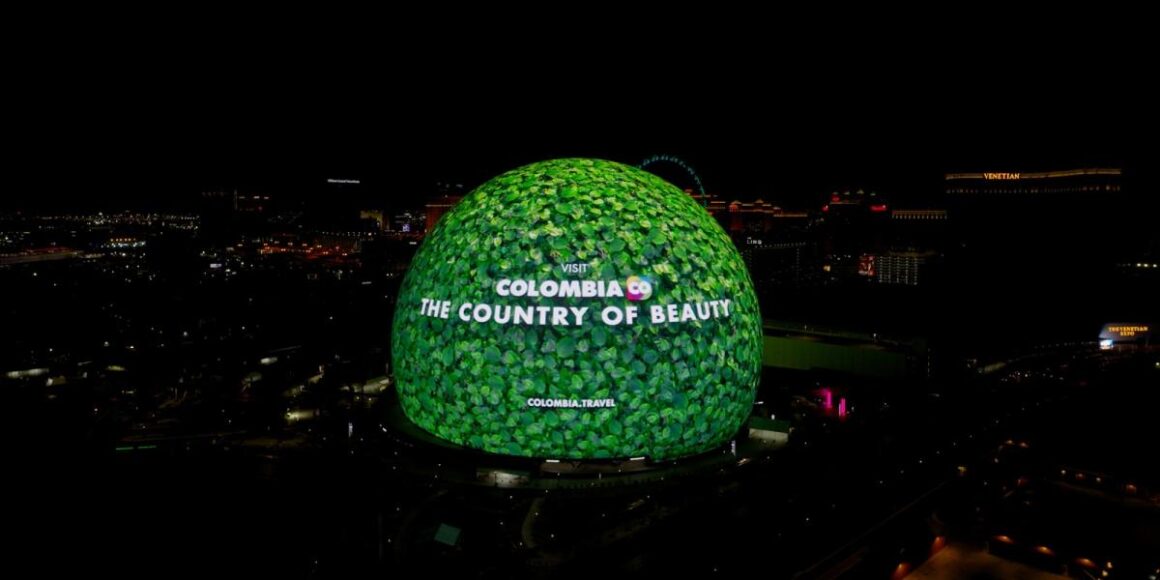 Colombia brilla en The Sphere: la esfera de Las Vegas proyectó un video de promoción turística del país sudamericano 2