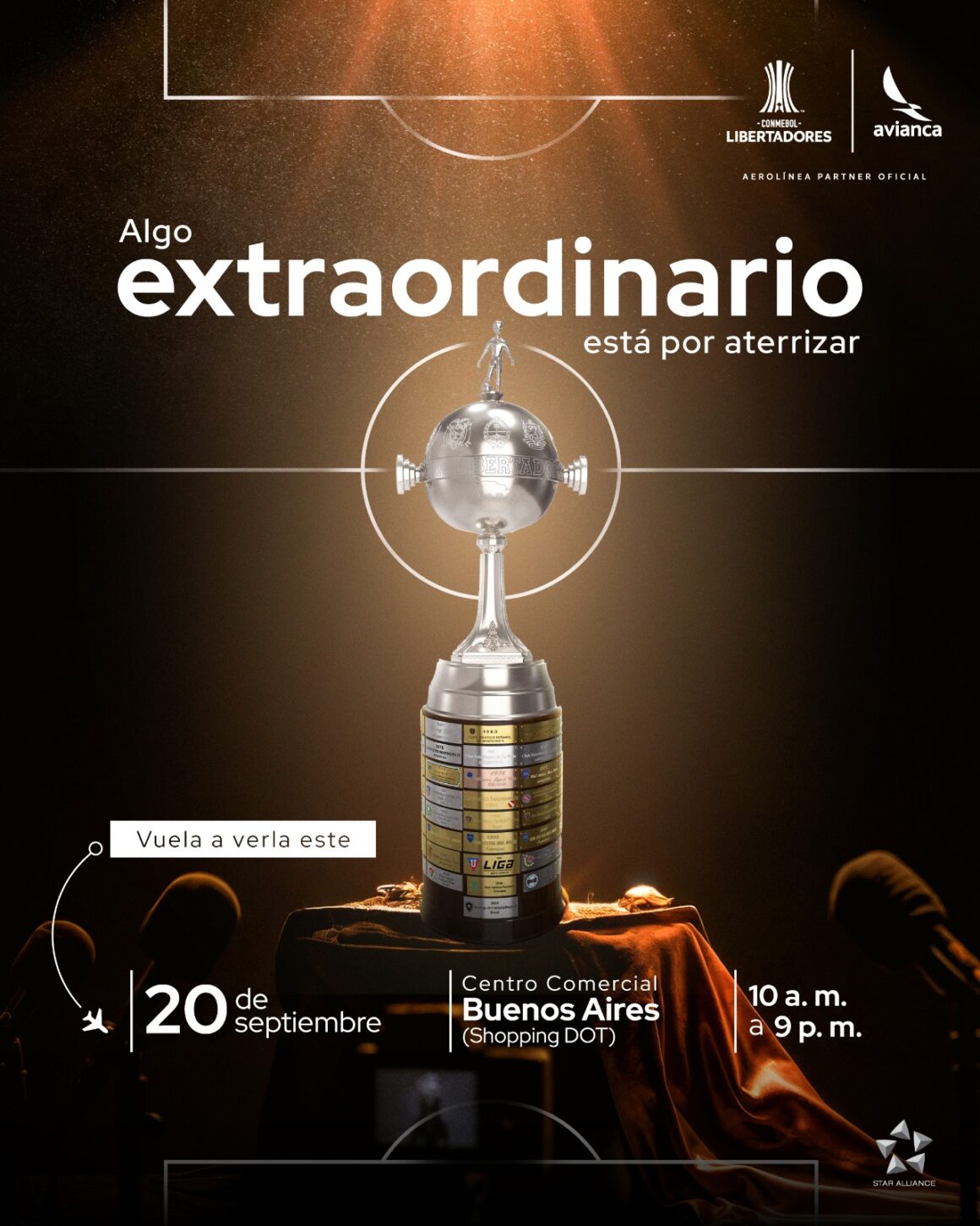 Avianca trae el trofeo de la Conmebol Libertadores a Buenos Aires 1