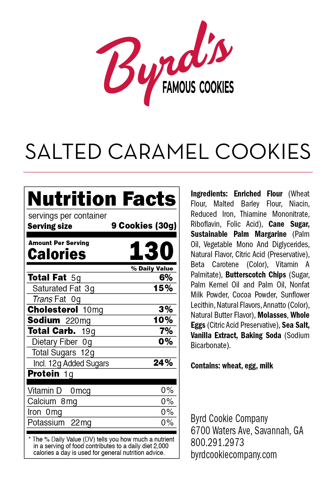 Salted Caramel Cookie Byrd Cookie Company Savannah GA