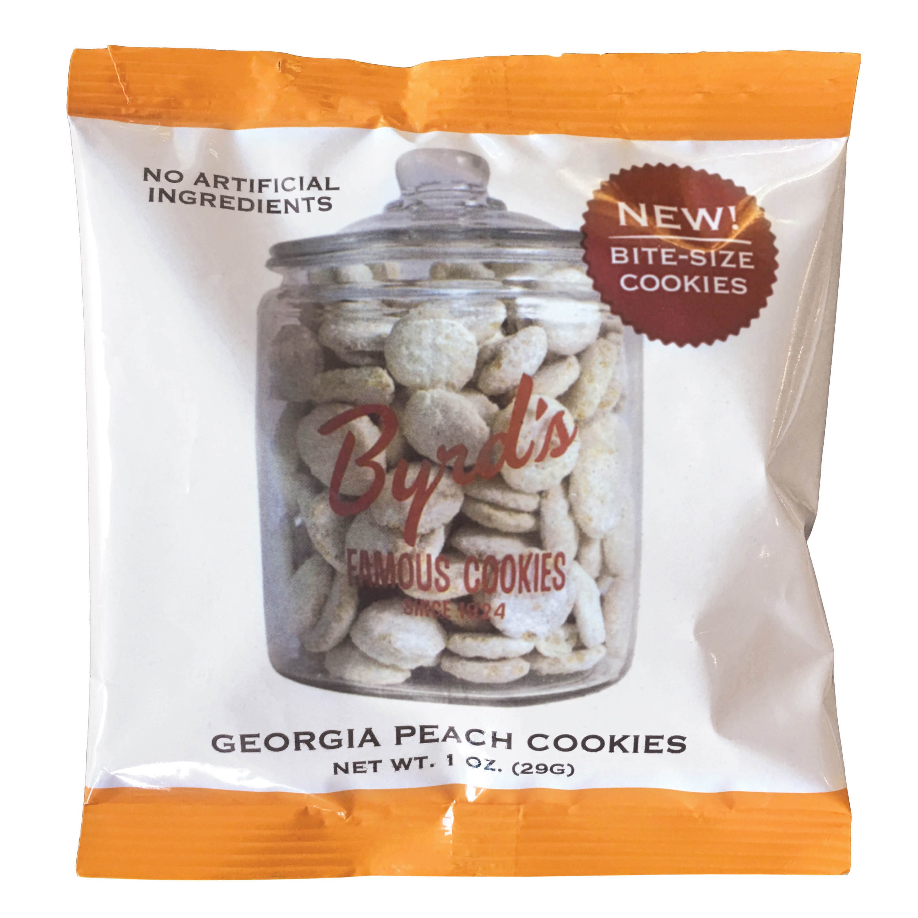 Peach Cookies 1 oz Snack Pack Byrd Cookie Company Savannah GA
