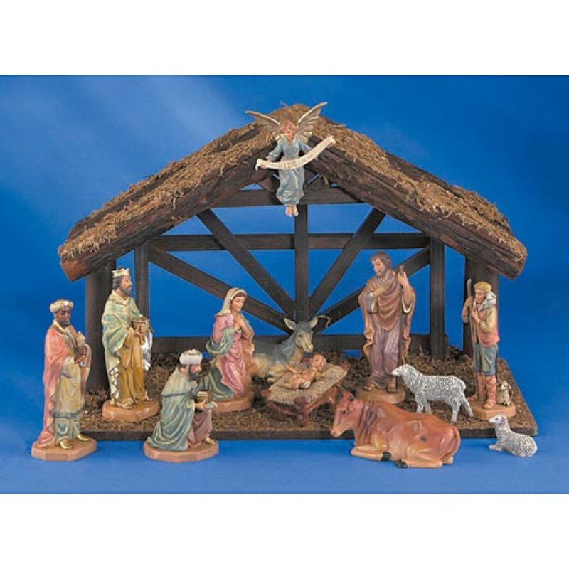 Nativity Scene with Stable Twelve Piece Set, The Nativity Catholic