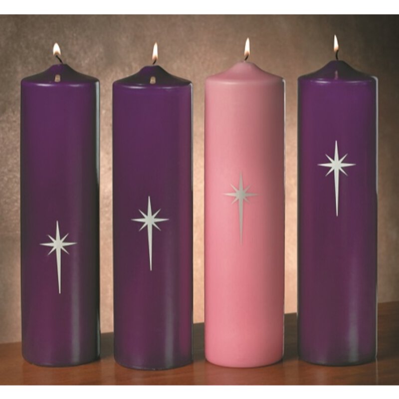Star of Bethlehem Advent Pillar Set, Advent Wreaths / Candles Catholic