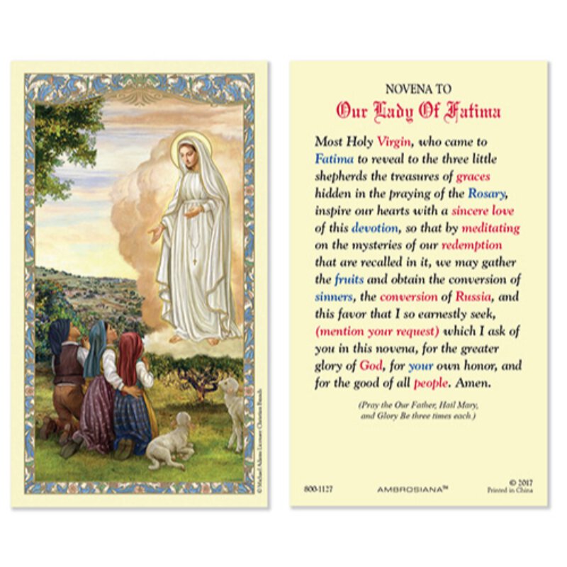 Our Lady of Fatima/Novena Holy Cards