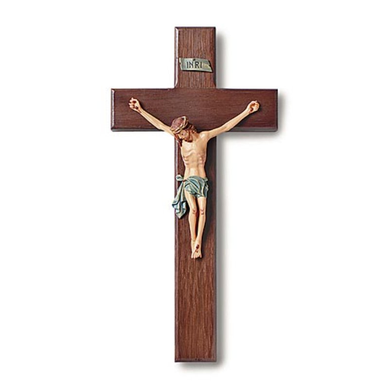 Hand Painted in Color Wall Crucifix, Hanging Crucifixes & Crosses