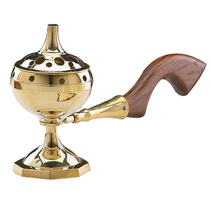 Brass Long Handled Incense Burner, Church Supplies Catholic Gifts & More