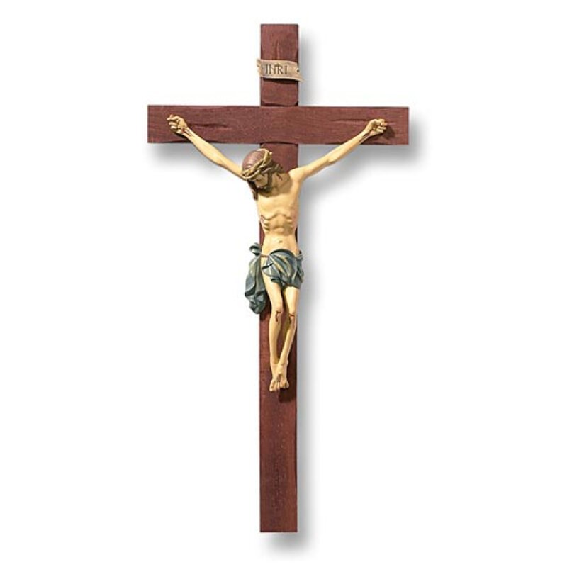 Hand Painted Wall Crucifix 13 Long, Hanging Crucifixes & Crosses