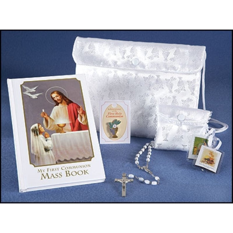 Heavenly Feast First Communion Satin Purse Set, Presentation Sets