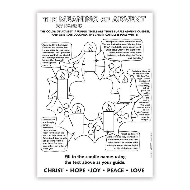 Color Your Own Poster The Meaning of Advent 50/pk, Coloring