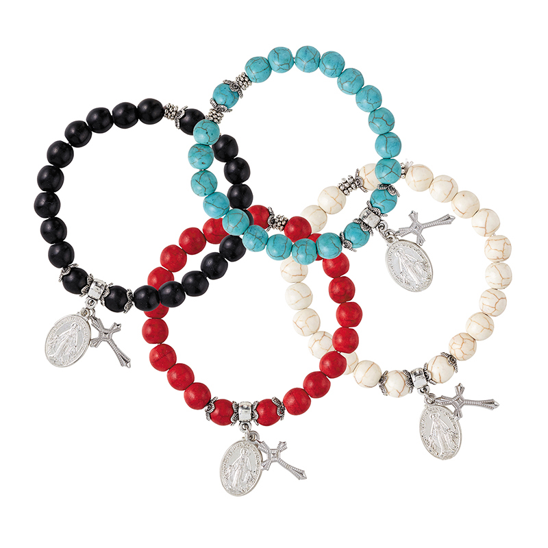 Miraculous Medal Bracelet Assortment (4 Asst) 12/pk, Bracelets