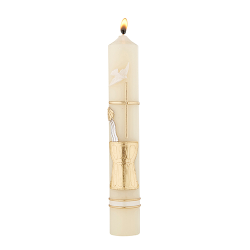Baptismal Candle with Chalice & Cross, Baptism Gifts Catholic Gifts & More