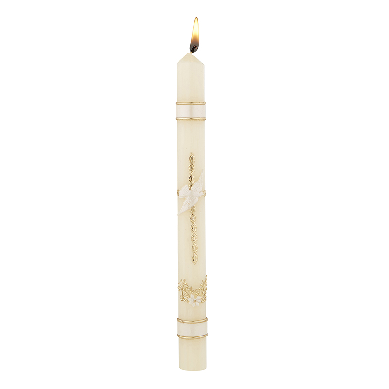 Braided Cross Baptism Candle, Candles/Incense Catholic Gifts & More