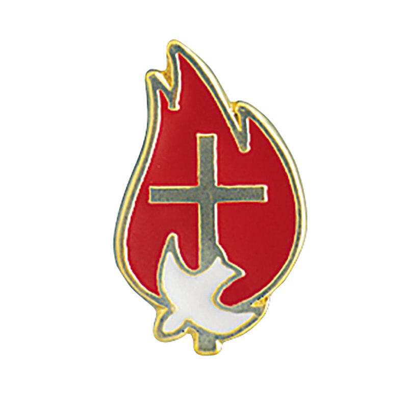 Red Flame Confirmation Lapel Pins 25/pk, Lapel Pins Catholic Gifts