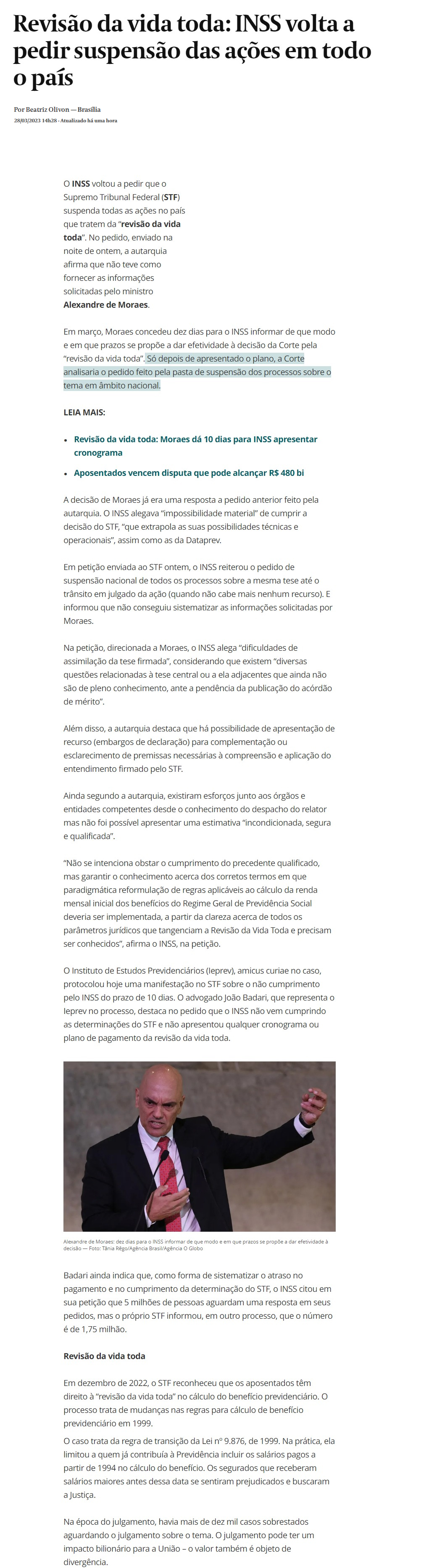 Revisão da vida toda: INSS volta a pedir suspensão das ações em todo o país