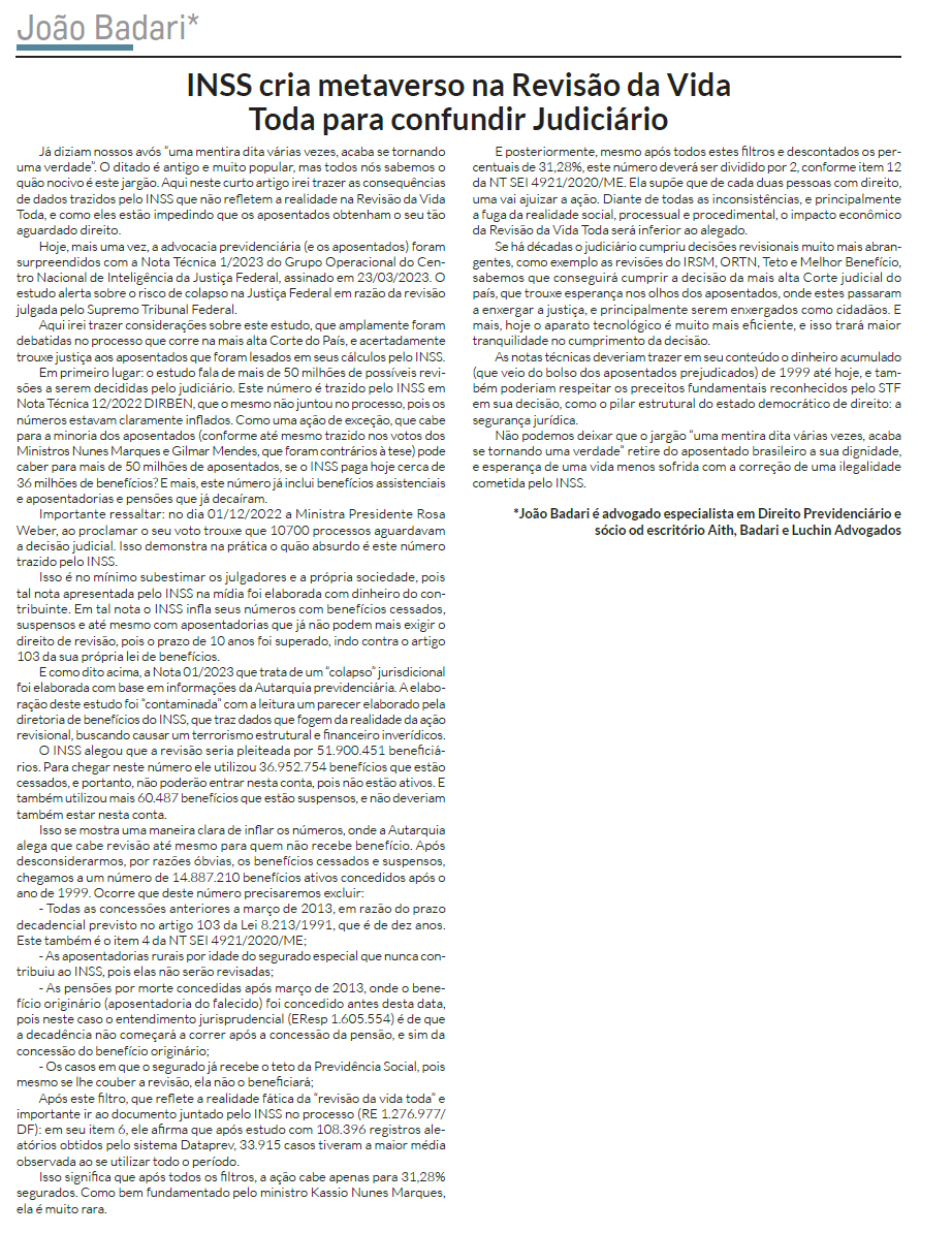 INSS cria metaverso na Revisão da Vida Toda para confundir Judiciário